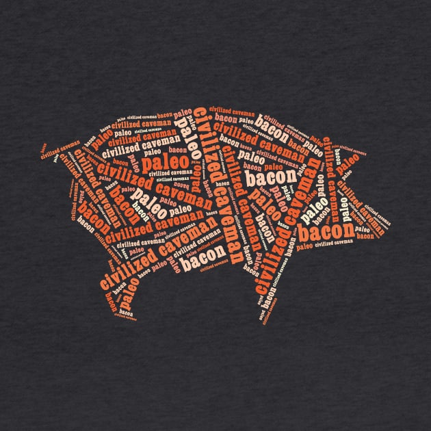 Civilized Caveman - Pig Outline Dark Shirts by Caveman